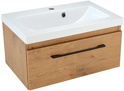 paplinskimoebel Badezimmer - Badmöbel Unterschrank - Schrank Waschbecken+ Mineralguss-Waschtisch 60 x 39 x 32cm aufsatzwaschbecken gesetzt mit waschbeckenunterschrank - badschrank