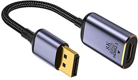 xiwai DisplayPort 1.4 Source to HDMI 2.0 Display 8K 60hz UHD 4K DP to HDMI Female Monitor Adapter Cable (câble Adaptateur Moniteur DP vers HDMI Femelle)