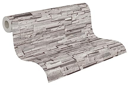 A.S. Création Livingwalls Travel Styles Vliestapete - Tapete mit Natursteinoptik in Grau und Beige - skandinavische Wandtapete für verschiedene Räume in 10,05 m x 0,53 m