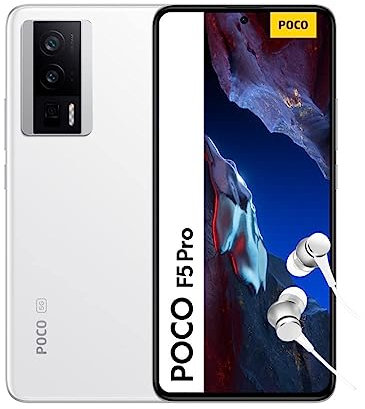 Xiaomi POCO F5 Pro Smartphone+Kopfhörer, 8+256GB Handy ohne Vertrag, 120Hz 6,67 AMOLED DotDisplay, 64MP OIS Dreifach-Kamera, 5160mAh, 67W TurboCharge, Dual-SIM, White (DE Version+2 Jahre Garantie)