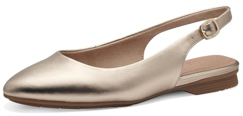 Jana Slingpumps för kvinnor, platt vegansk, champagne, 37 EU