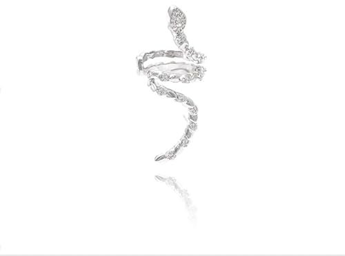 BSLVWG Ear Cuff for Women,Silver Snake Cuff Earrings With Cubic Zirconia for Girls Silver Ear Cuffs Non Pierced Ear Clips Cartilage Earring Jewelry for Women Girls (Silver)