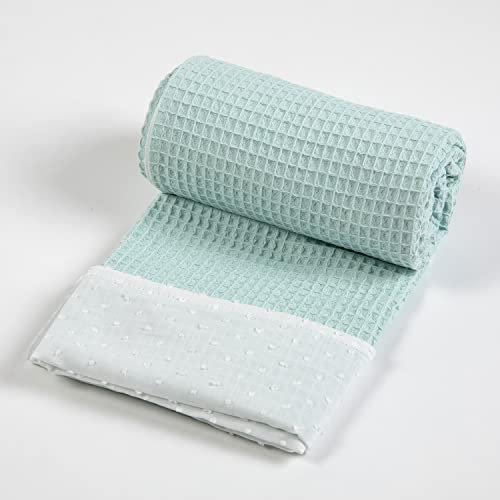 various Manta para Bebé Recien Nacido Algodon 100%, Arrulo para Verano y Entretiempo, Toquilla de Tejido Plumeti (Verde)