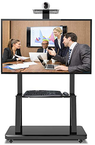 GGZONE Soporte de Suelo/Carro de TV móvil Negro, se Adapta a TV de 32 40 42 55 65 75 Pulgadas, Soporte de Pantalla de TV Universal con Ruedas y Estante de cámara AV, Carga 120Kg Beautiful Scenery