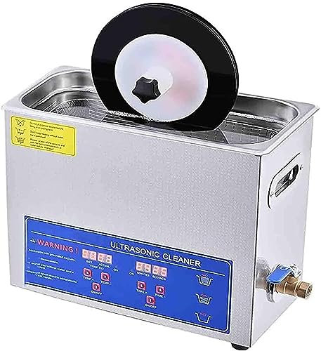 Pulitore Ad Ultrasuoni, Pulitore Ad Ultrasuoni per Dischi In Vinile da 6 Litri, Macchina Portatile per Cavitazione Sonica, Temperatura Regolabile/acciaio Inossidabile 304 per Protesi per Orologi
