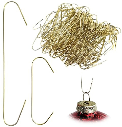 My-goodbuy24 300x Weihnachtskugeln aufhänger - Schnellaufhänger (150x groß/150x klein) - Kugelaufhänger für Christbaumkugeln - Kugelhalter für Weihnachtsbaum Doppelhaken Deko-Anhänger - Goldene Haken