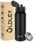 OLDLEY 600ml/20oz Stainless Steel Water Bottle Double Walled Vacuum Flask Keeps Drink Hot and Cold Leakproof BPA Free 600ML Metal Insulated Water Bottle for Sport School Work Outdoor Hiking (Black)