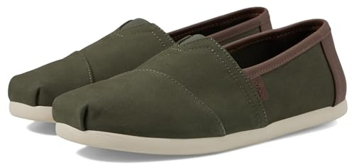 Toms Espadrille_Dark Sage Baskets pour Homme, Sergé brossé foncé synthétique Brun Clair, 47.5 EU