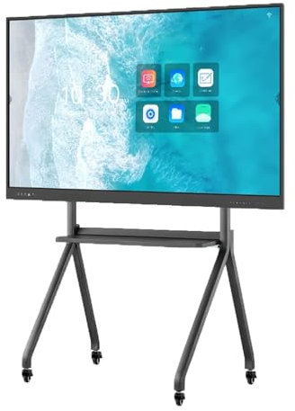 QICBYING Carro De TV Móvil con Ruedas para Televisores LCD LED OLED De Pantalla Plana Y Curva De 55 A 86 Pulgadas, Soporte De Piso para Estante para Exteriores, Soporta hasta 210 Kg/462,9 Libras