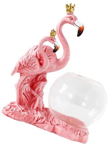Zerodeko Hydroponische Glasvase Flamingo-Design Kreative Kleine Tischdeko Für Zimmerpflanzen Dekorativer Blumentopf Für Wohn Esszimmer Robustes Material Vielseitig Einsetzbar Rosa