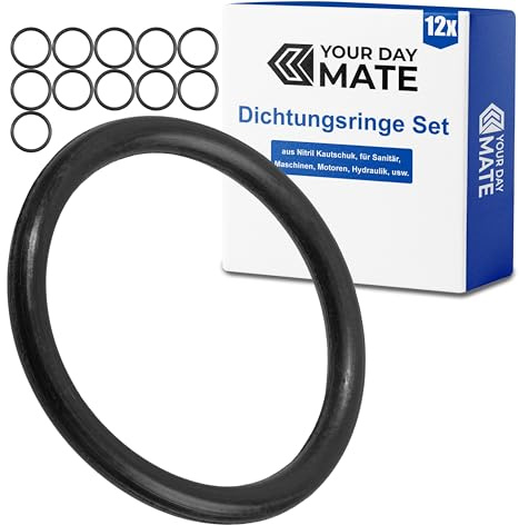Dichtungsringe Set, 12 Stück, AD Ø 25 mm, ID Ø 20 mm, Dicke 2,5 mm, in Schwarz, aus Nitril Kautschuk, Gummiringe für Reparatur von Sanitär, Maschinen, Motoren, Dichtungsset Gummi O-Ring, Flachdichtung