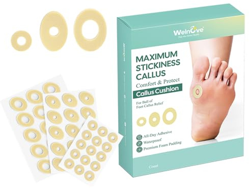 Welnove 45 Count Pansement Cors Aux Pieds, Pansement Verrue Plantaire, Résistant à l'eau, Autocollant, Traitement Verrue Plantaire, Réduire les Frottements, Pour le Pied, Orteils, Jaune