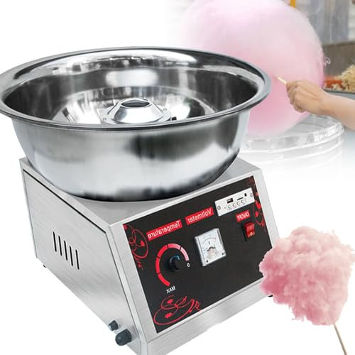 YANGYMM 1000W Machine à Barbe à Papa éLectrique Commerciale, Machine à Barbe à Papa éLectrique avec Bol Acier Inoxydable, Machine à Barbe à Papa Professionnelle, pour Cadeau de FêTe d'anniversaire
