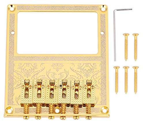 Sattelgitarrenbr¡§1cke Humbucker-Tonabnehmerschlitz Gut Einstellbarer H?henabstand Saiten TL Telecaster E-Gitarren (goldene Zweige),Tauchen