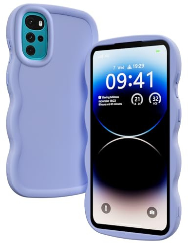 XINYEXIN Funda para Motorola Moto G22 / Moto E32 / E32s, Carcasa Marco de Ondas Forma Rizado Linda Silicona Líquida Antigolpes Bumper Case Cover - Violeta