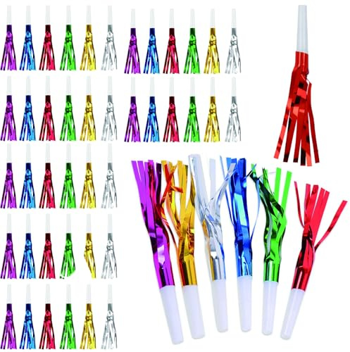 48 Pcs Party Blowers For Kids, Colorful Noise Maker, Party Horns Party Blower Birthday Party Whistles Blowers Kids Party Squawkers For Birthdays Sporting Events Festival