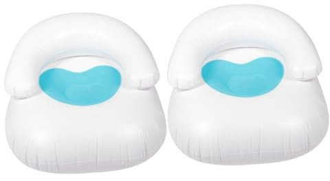Aufblasbare Luftstühle im Set, 2-teilig, faltbar, Luftsofas für den Innenbereich, Luftsack, Stühle, blau, PVC, aufblasbare Lounge-Sitze