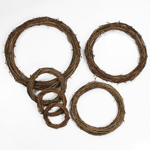 Erde Rattan Kranz Rattan Ring Rattan Ring Weihnachten DIY Floristen Dekoration Zubehör Rattan Türklopfer MlU136 (C, 50x50cm)