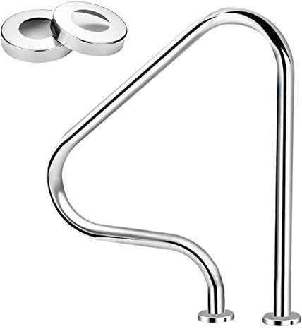 Marchepieds de piscine en acier inoxydable pour piscines creusées de 80 cm de hauteur 3 coudes pour entrées de spa et de parc aquatique