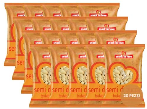 Alfano dal 1940 Semi di Zucca Tostati e Salati Leggermente 200g Snack in Love Gustosi e Croccanti Ideale come Snack Aperitivo (20 Pezzi)