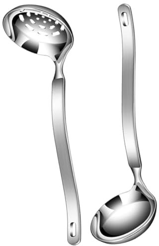 MAGICLULU Cucharones De Sopa De Acero Inoxidable Con Mango Antideslizante Para Servir Buffets y Cenas Diseño Higiénico y Práctico Para Restaurantes y Hogares