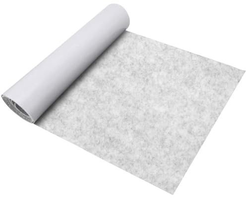 Gohytal Feltro Adesivo, Grigio Chiaro, 40cm x 220cm 1mm, Rotolo Di Tessuto In Feltro Autoadesivo, Materiale Di Imbottitura, Tessuto Di Rivestimento Per Interni Per Artigianato, Auto, Fai Da Te