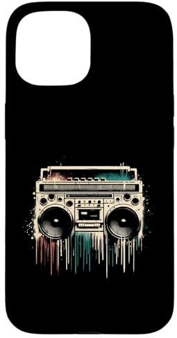 Retro Boombox - Vintage-Ghettoblaster, Musikliebhaber der alten Schule Hülle für iPhone 15