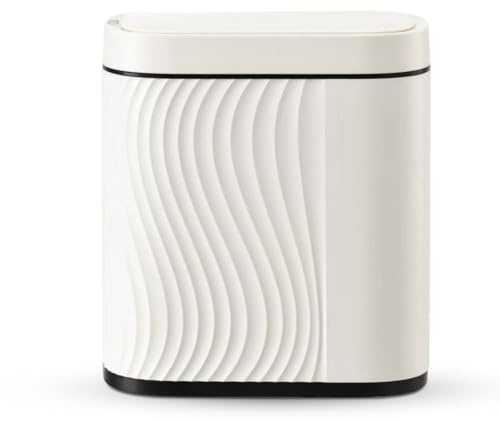 Fouvin Mülleimer 8l, Smart Sensor Mülleimer Küche mit Deckel, Kosmetikeimer, Mülleimer Bad, 26,5 x 29.5 x 14 cm (Weiß)