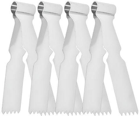 Pinza per dessert, raccoglitore per cubetti di ghiaccio, utensile da portata per snack, 4 pinze in acciaio inox, pinzette, strumento per pasticceria, gadget da cucina, piegatrice per crosta, pasta e