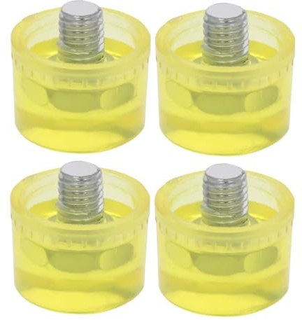 Sewroro 4 Pcs Rubber Hammer Heads Replacement Mallet Tips 25mm Shockproof Sturdy Striking Heads for Flooring Installation and Craft Use