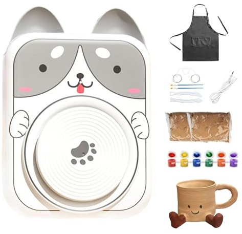 Tornio in ceramica 5V DC USB | Tornio in ceramica per bambini per artigianato | Strumenti artistici per modellare modellare intaglio e pittura argilla