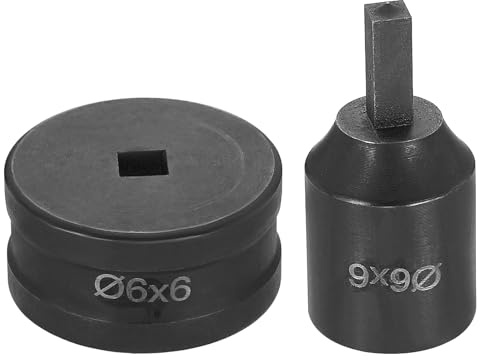 QUARKZMAN Hydraulische Lochstanze 6x6mm Quadratisches Loch, 40Cr Stahl Locher Locheisen Stanze Set für CH70 Elektrische Stanzmaschine Schwarz