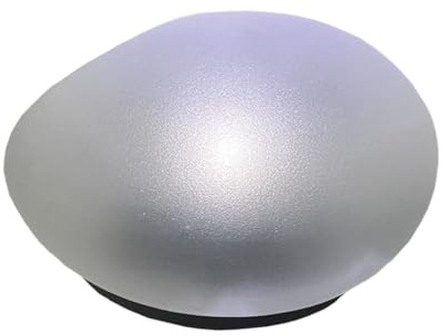 TERRE JARDIN Galet Lumineux Solaire extérieur LED Blanc Froid | Galet lumineux solaire extérieur LED blanc froid, verre véritable opalin mat et PVC noir, à poser ou à planter
