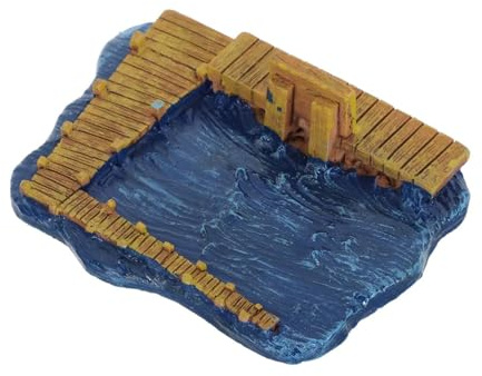 YARNOW Maquette de Diorama Miniature en Résine Bleu Profond, Figurine de Jetée Réaliste pour Thérapie Jeu de Sable, Accessoire Décoratif pour Maison de Poupée et Jardin Féerique, Décor