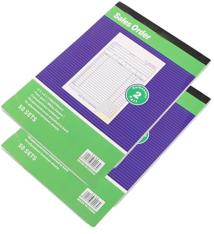WRITWAA 2 Talonarios de Recibos Duplicados A5, Libro de Facturas Comerciales Portátil, Bloc de Pedidos para Pequeñas Empresas, Formulario de Pedido para Gestión y Seguimiento en