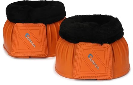 Shires ARMA Fleece Topped Overreach Boots-Orange Cob