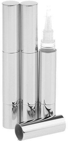 3 Pack 5 ML Empty Lip Oil Twist Pen Reusable Cosmetic Container Concealer with Brush Applicators Eyelash Liquid Tubes - Silver, 3ml