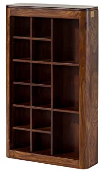 MASSIVMOEBEL24.DE | Toronto CD/DVD-Regal 65x110x18 Sheesham/Palisander, Farbe:Dunkelbraun gewachst, Größe:65x18x110 cm (BxTxH)