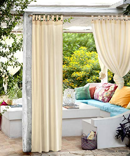 Tenda per Gazebo o Pergolato, misura 150x170 cm con trattamento idrorepellente, con passanti e bottoni di colore Ecru