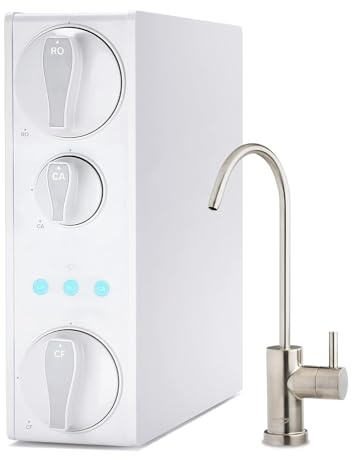 iSpring RO500AK-BN Reverse Osmosis Water Filter, NSF 58 Certified, 500 GPD Tankless Under Sink RO System, Natural pH Alkaline Remineralization, 2:1 Pure to Drain Ratio, Brushed Nickel Faucet