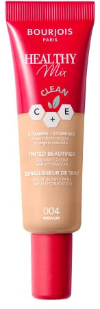 Bourjois BB Cream Healthy Mix, Crema Idratante Colorata Uniformante a Lunga Durata, con Vitamine C & E di Origine Naturale, Medium 004