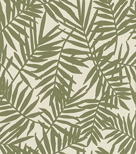 Rasch 460209 Papier peint intissé Motif feuilles de palmier Vert/beige 10,05 x 0,53 m