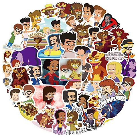 50Pcs Big Mouth Merchandise Stickers Pack，Cute Cartoon Vinly Waterproof Graffiti Stickers for Water Bottle,Skateboard,Laptop,Phone,Car Decals Gifts for Kids Teens Adults for Party Supply DIY Decor