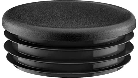 EMFA Lamellar Plugs Round 80mm Black - Plastic Plugs for Round Pipes and Steel Pipes | Pipe Cover End Caps - Pack of 4