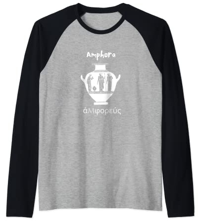 Vaso greco antica anfora romana Maglia con Maniche Raglan