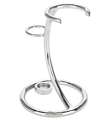 Rakhållare metall rakappborste stativ rakstativ för rakborste och rakhyvel rakborste stativ hållare 2 i 1 böjd design presentidé för män för klassiska rakhyvlar