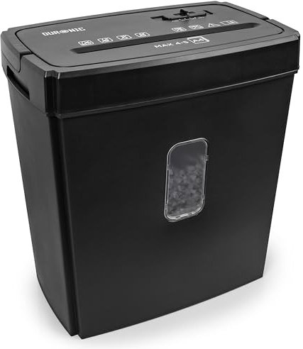 Duronic Micro Cut Paper Shredder PS657, Shred 5 Sheet Heavy Duty Small Mini Electric Shredders, Data Shredding Machine for Home Office Use, Shreds Papers, Credit Cards, Envelopes, Documents - Black P4