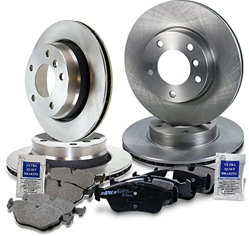 ATEC Germany Bremsenset inkl. Bremsscheiben Vorne Ø 286 mm Belüftet + Hinten Ø 276 mm Belüftet + Bremsbeläge Vorne & Hinten Kompatibel mit BMW 3er (E36) (E46)