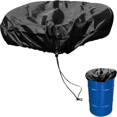 GANAZONO Gallon Drum Lid Cover 25.59In Oxford Cloth Water Bucket Cover with Adjustable Drawstring Outdoor Dust Rain Uv Protective Storage Bucket Cap
