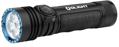 OLIGHT Seeker 4 Pro 4600LM High Lumens Rechargeable Torch, Black | USB-C Holster or Magnetic Charging, IPX8 Waterproof, Powerful Bright Flashlight for Emergency, Camping, Hiking, Searching